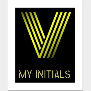 Letter V Initials Unique Name T-Shirt Posters and Art